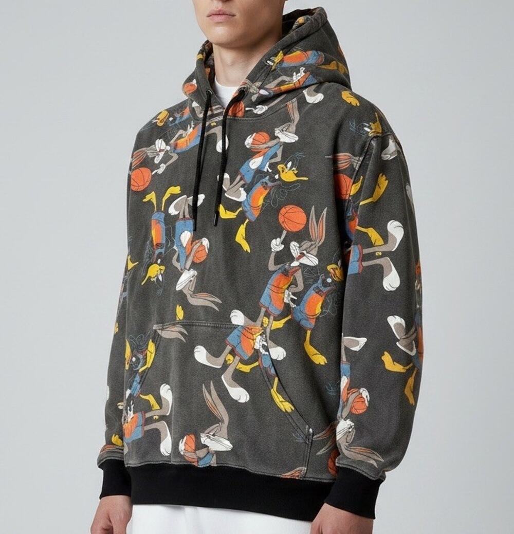 Space Jam A New Legacy Bugs Bunny Daffy Duck Hoodie Gray Size Unisex Small S